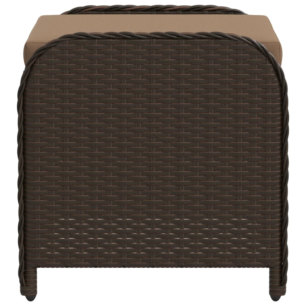 Rattan Garden Stool with Cushion