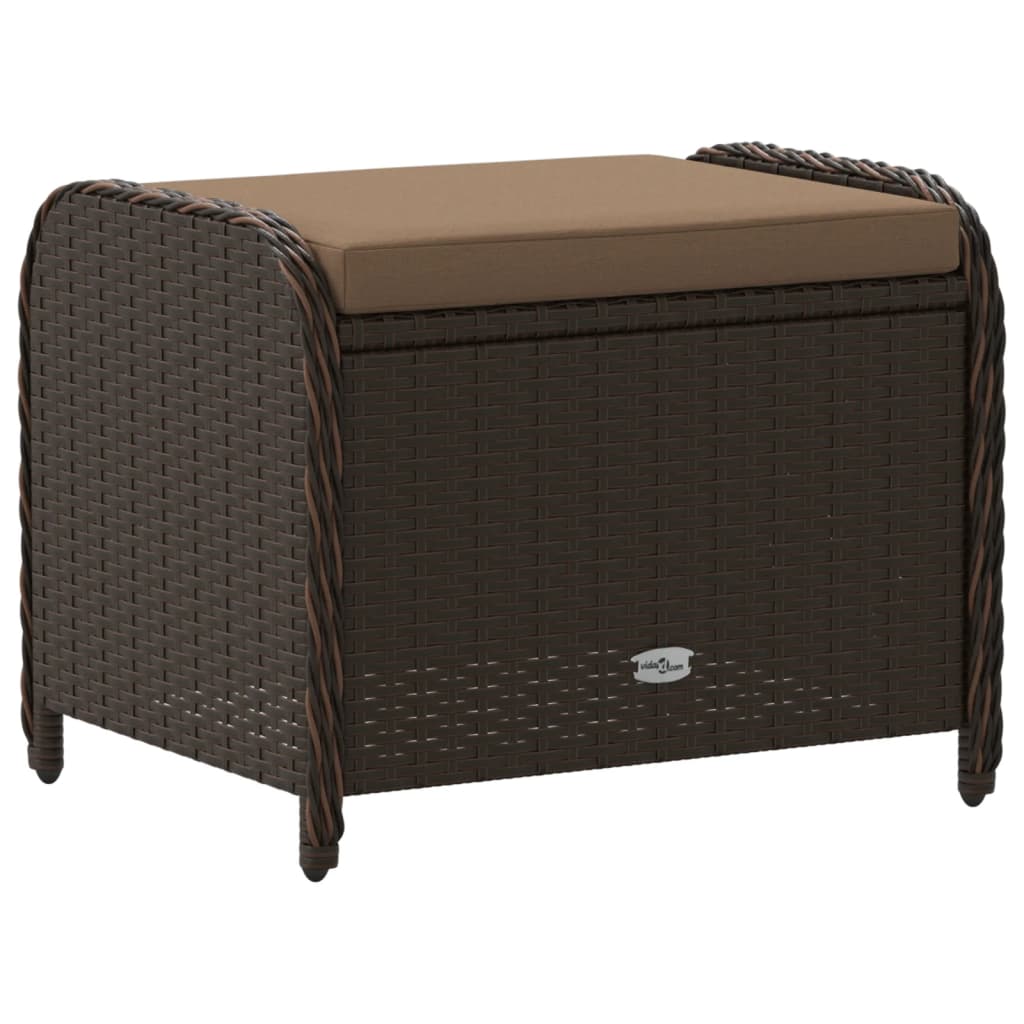 Rattan Garden Stool with Cushion