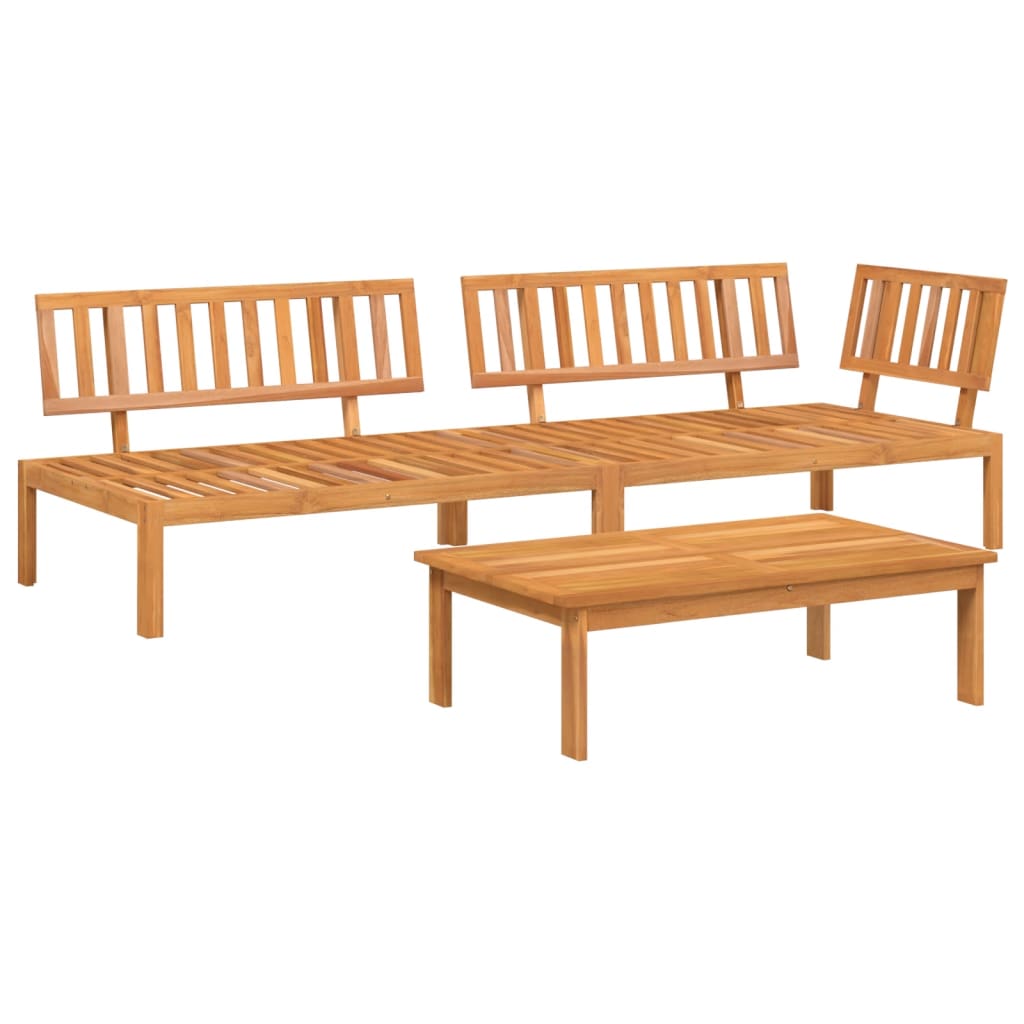 3 Piece Garden Pallet Sofa Set Solid Wood