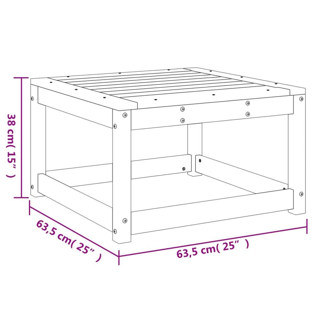 Garden Footstool Solid Wood