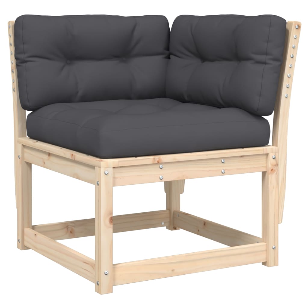 Solid Wood Garden Sofa Corner Chair with Optional Cushions