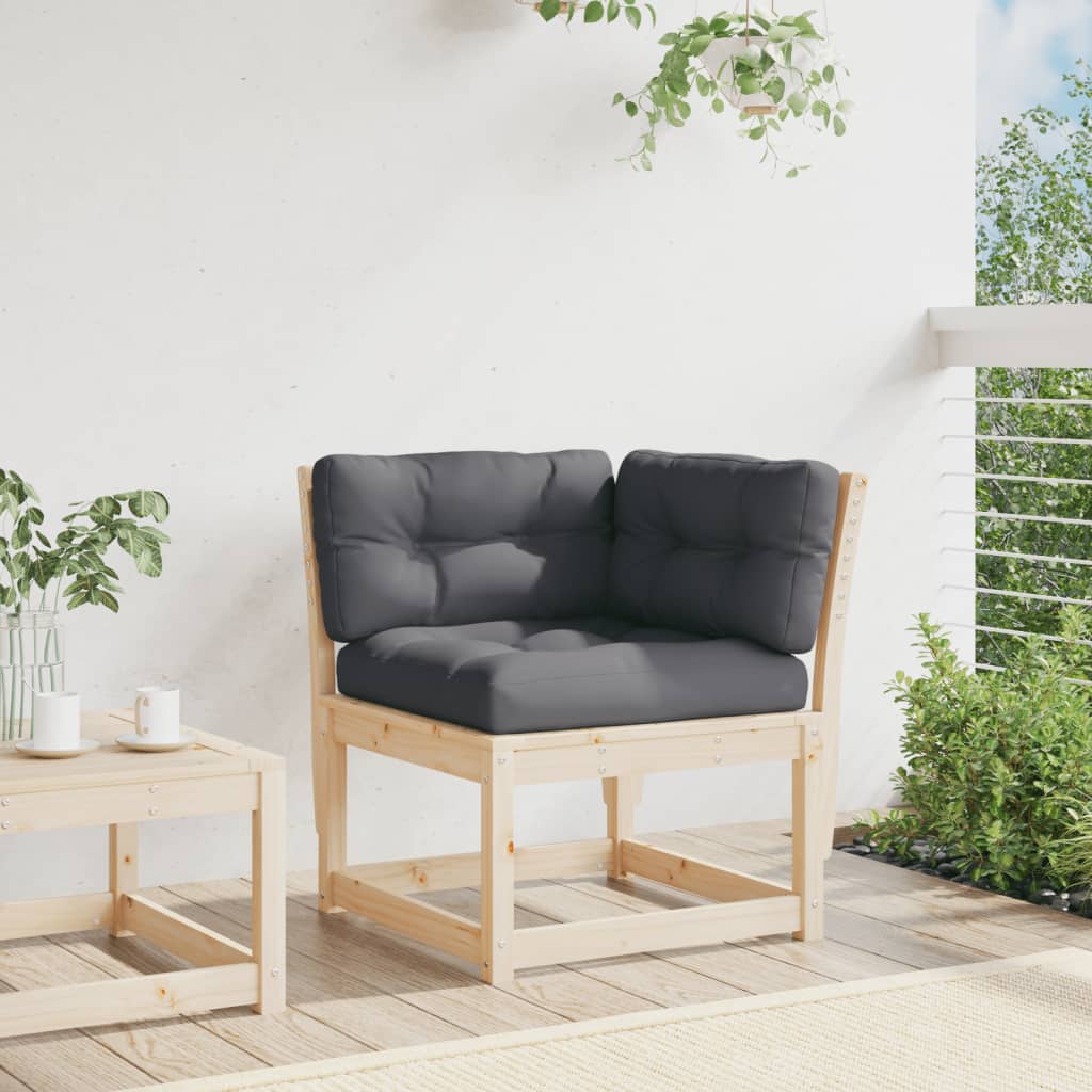 Solid Wood Garden Sofa Corner Chair with Optional Cushions