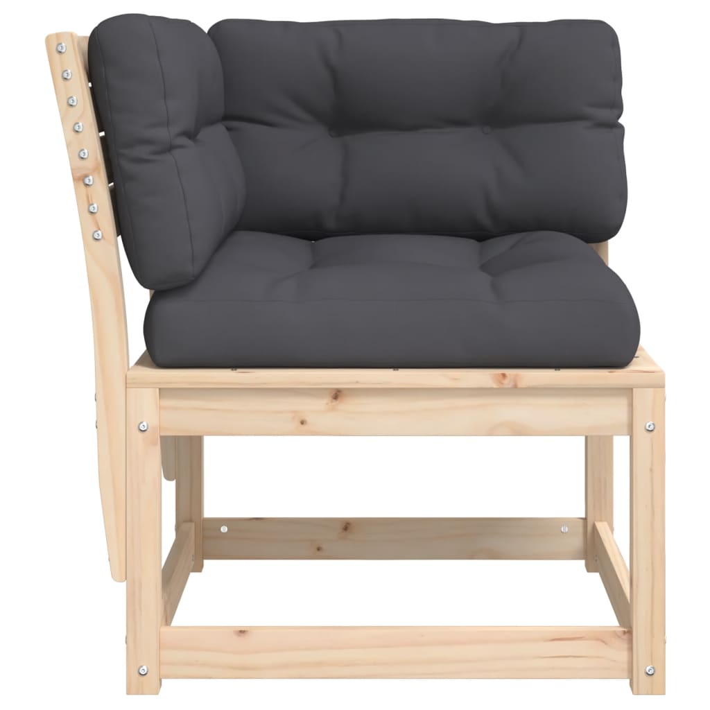 Solid Wood Garden Sofa Corner Chair with Optional Cushions