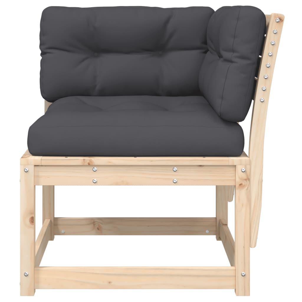 Solid Wood Garden Sofa Corner Chair with Optional Cushions