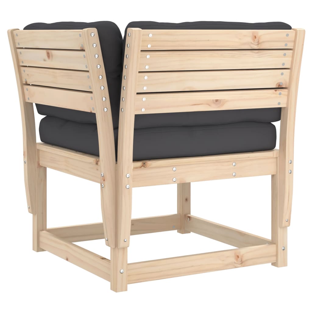 Solid Wood Garden Sofa Corner Chair with Optional Cushions