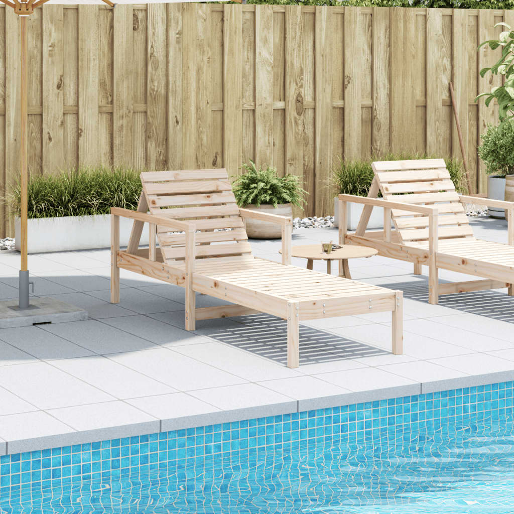 Solid Wood Single Sun Lounger