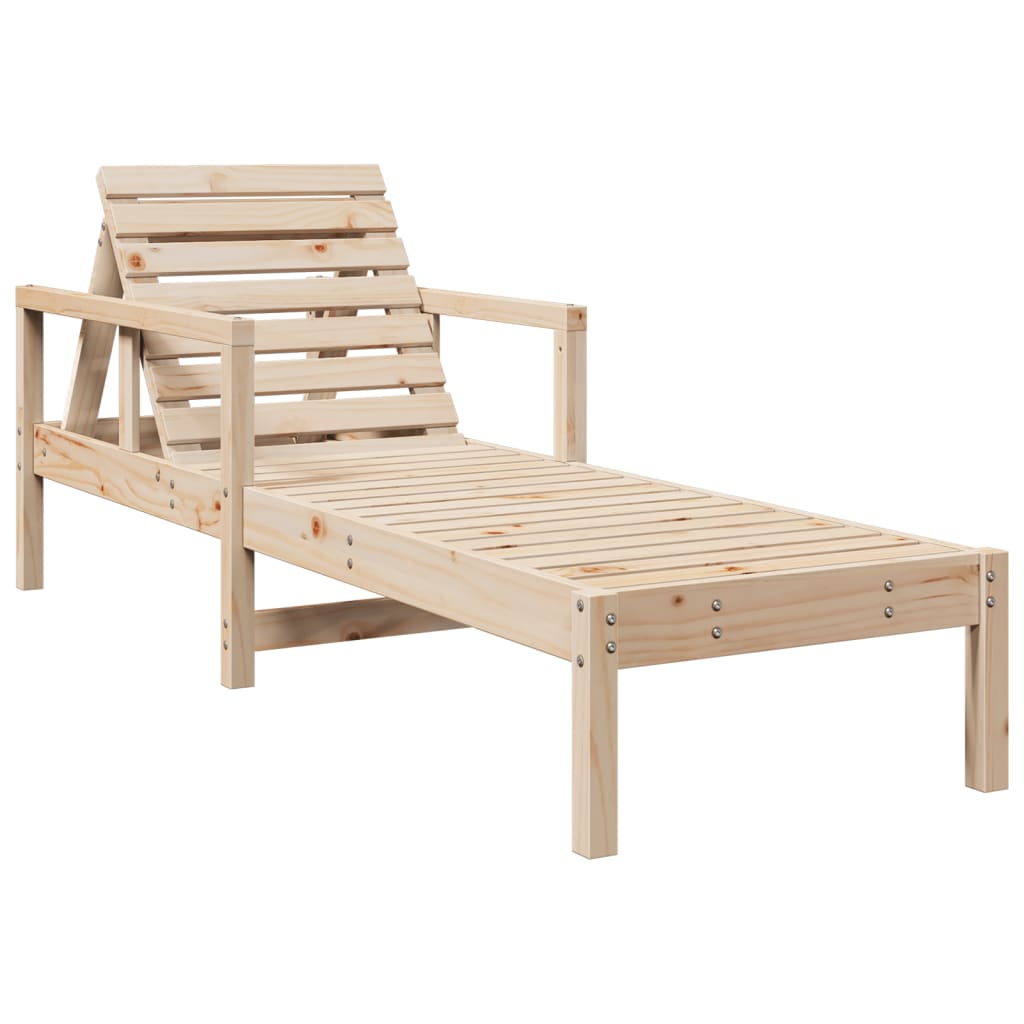 Solid Wood Single Sun Lounger