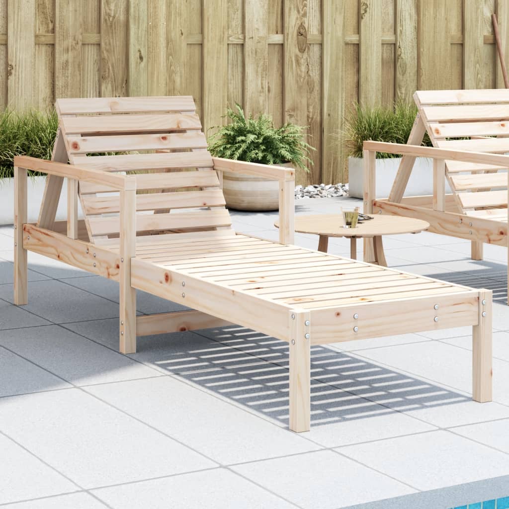 Solid Wood Single Sun Lounger