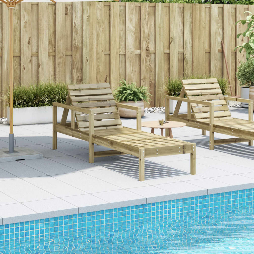 Solid Wood Single Sun Lounger