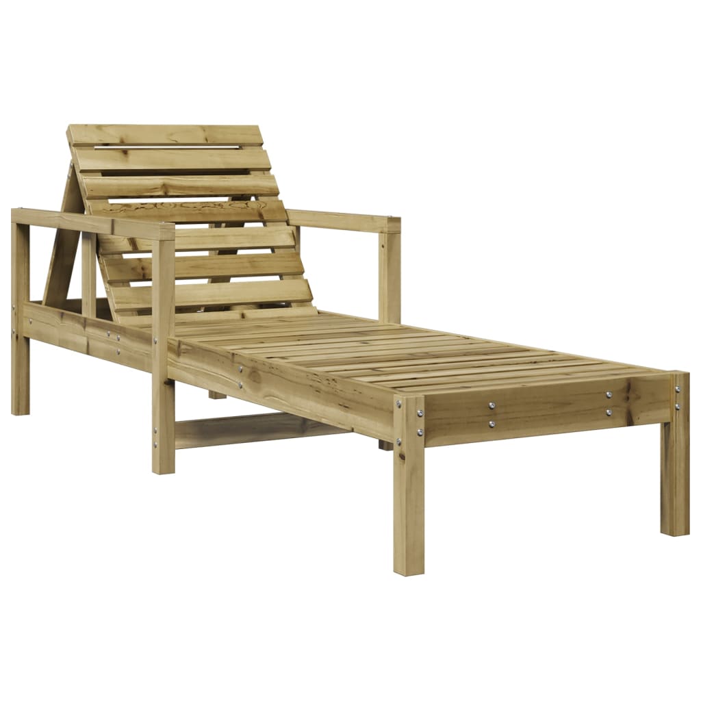Solid Wood Single Sun Lounger