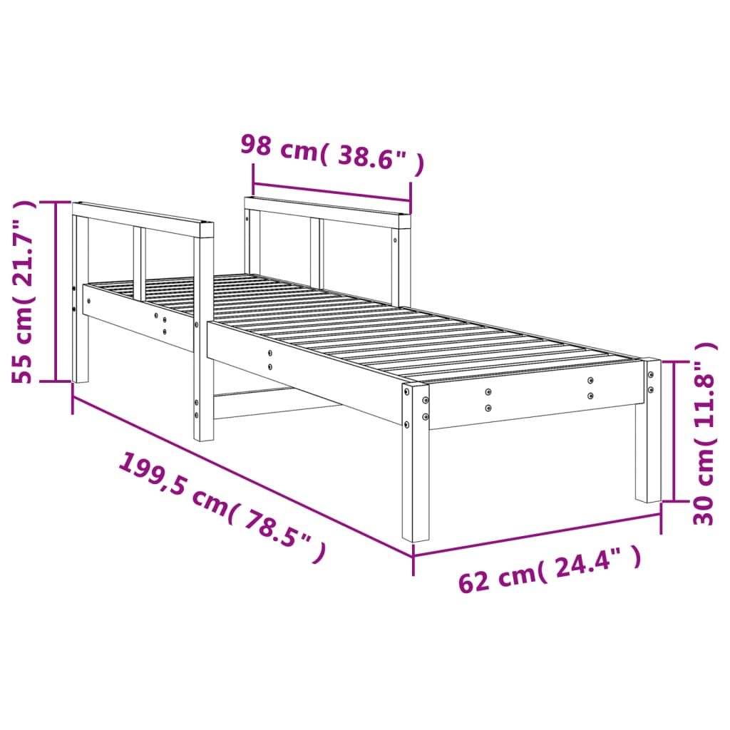 Solid Wood Single Sun Lounger