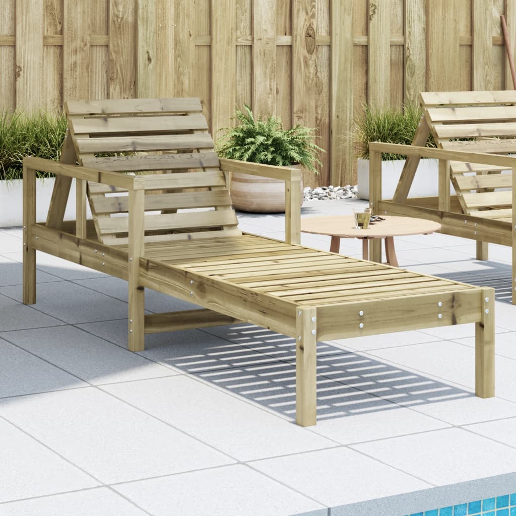 Solid Wood Single Sun Lounger