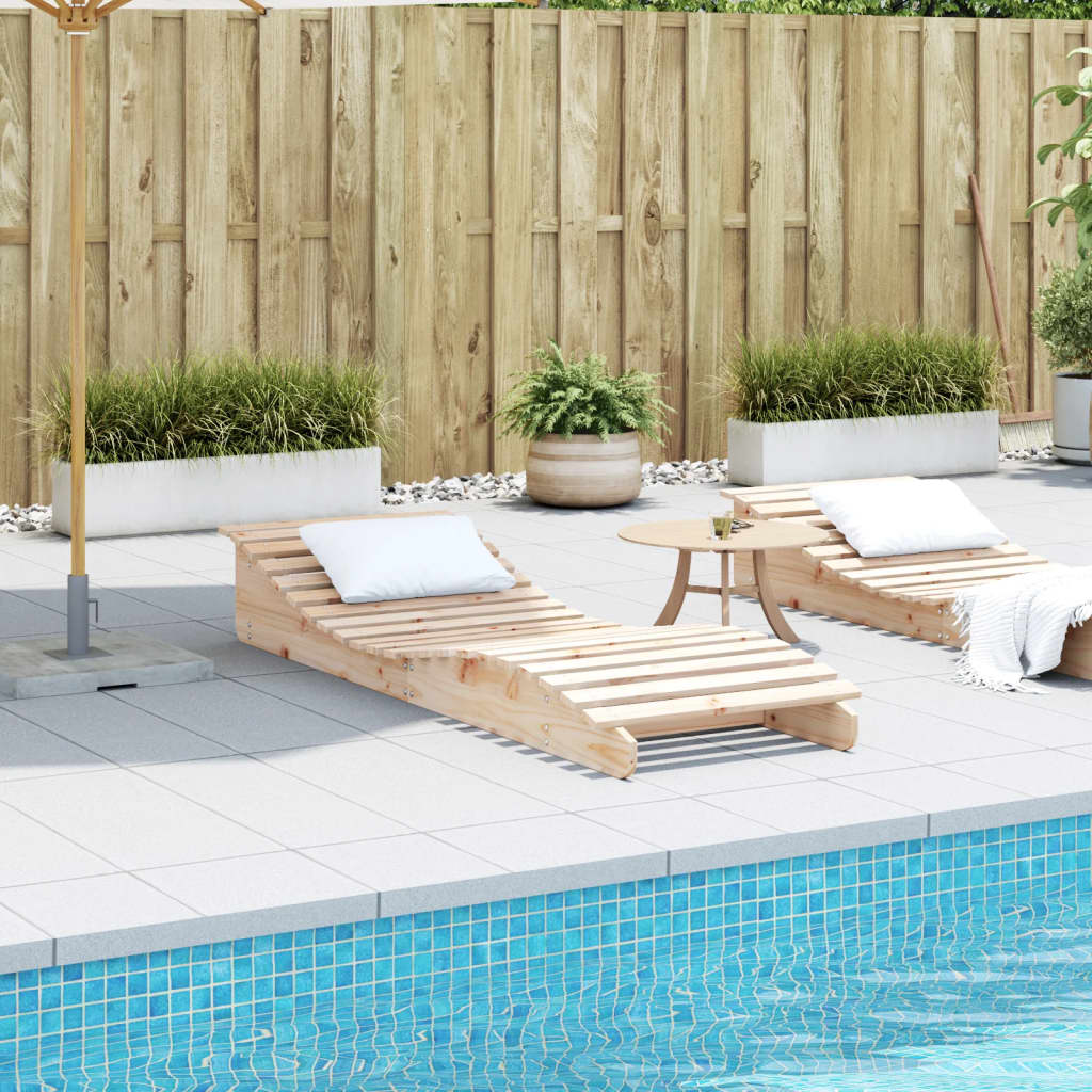 Solid Wood Curved Sun Lounger