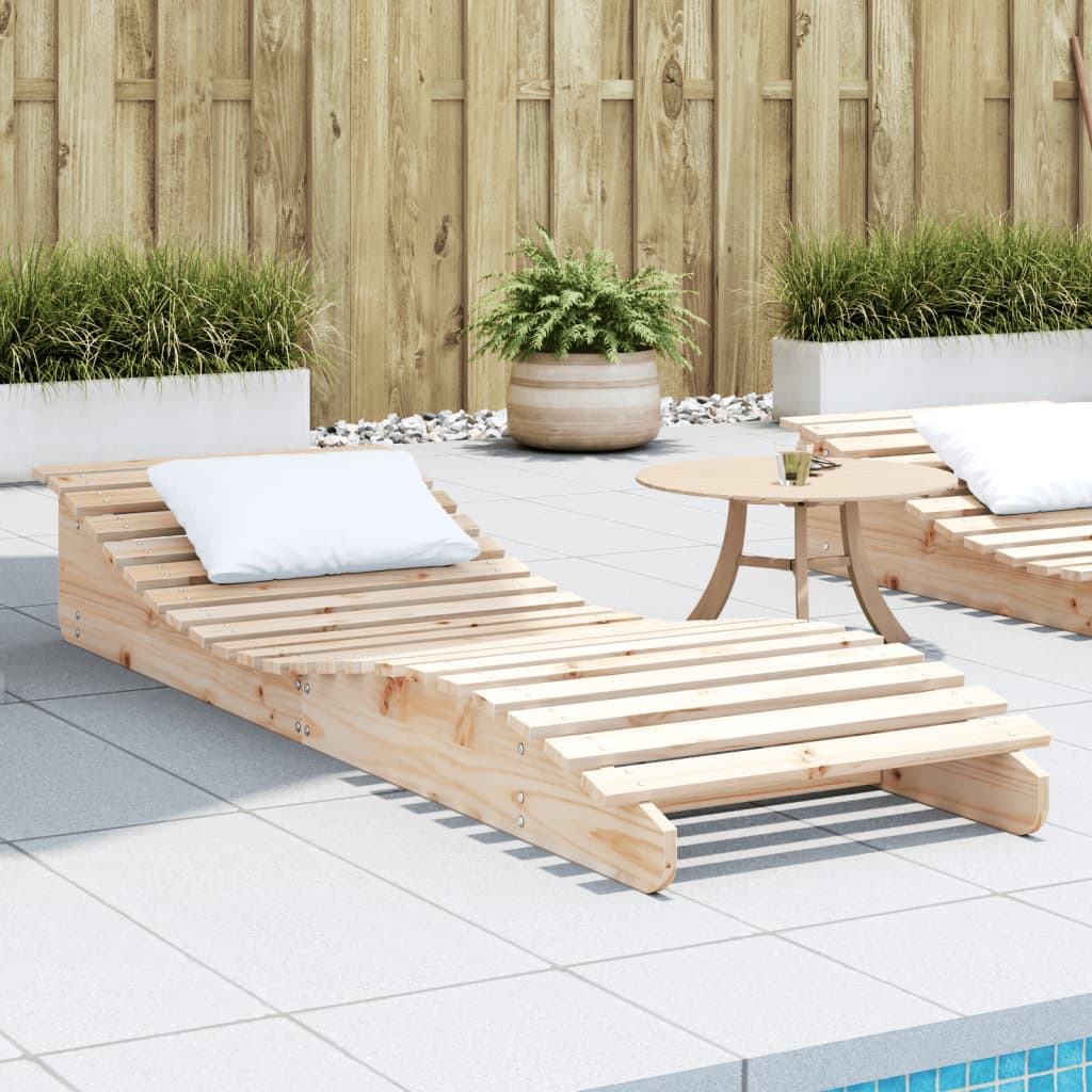 Solid Wood Curved Sun Lounger