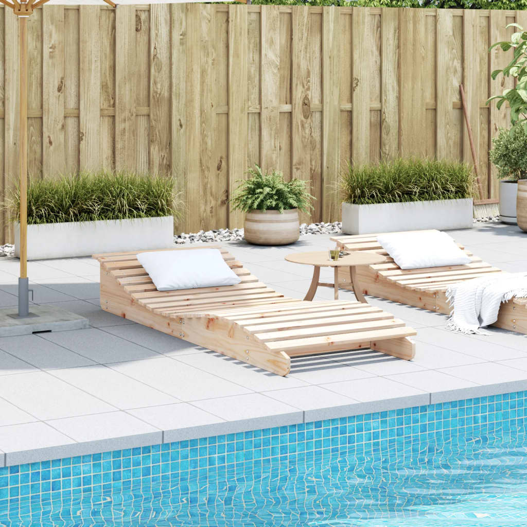 Solid Wood Curved Sun Lounger
