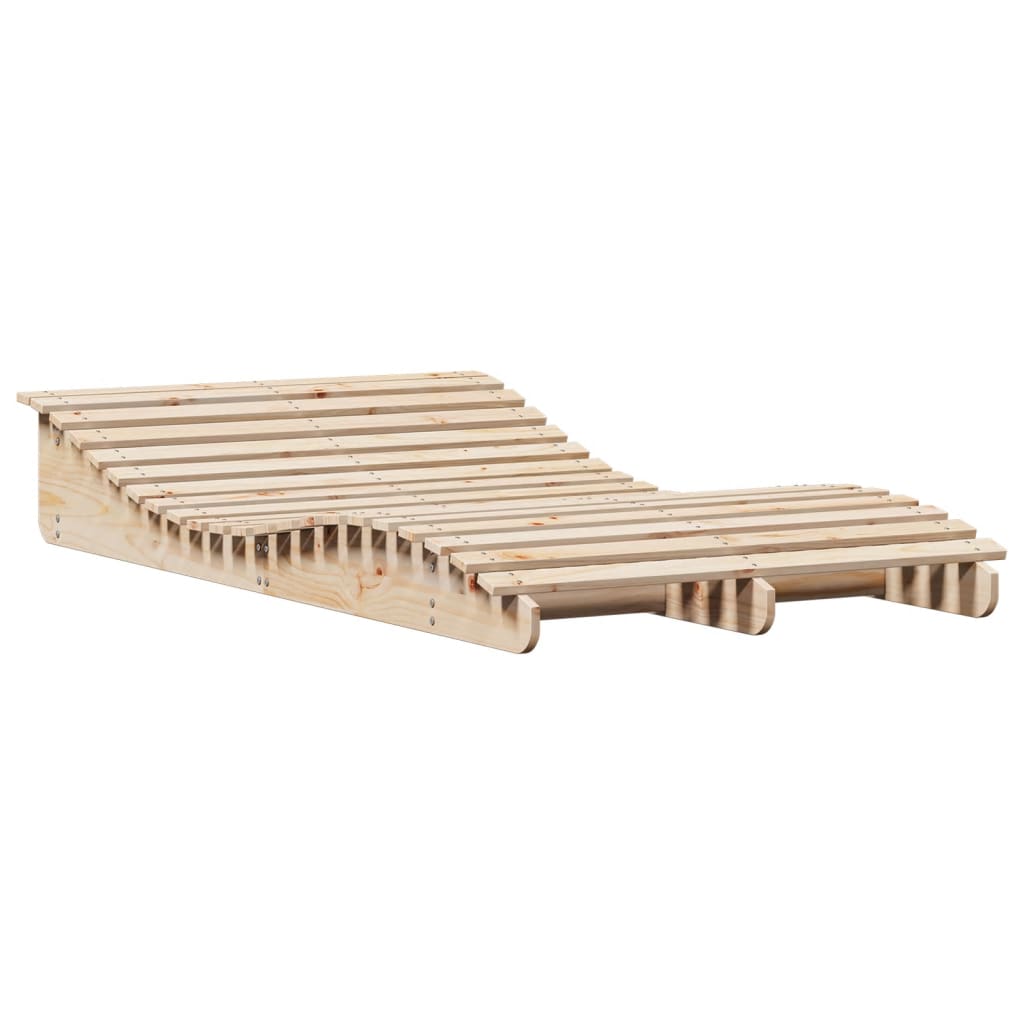 Solid Wood Curved Twin Sun Lounger
