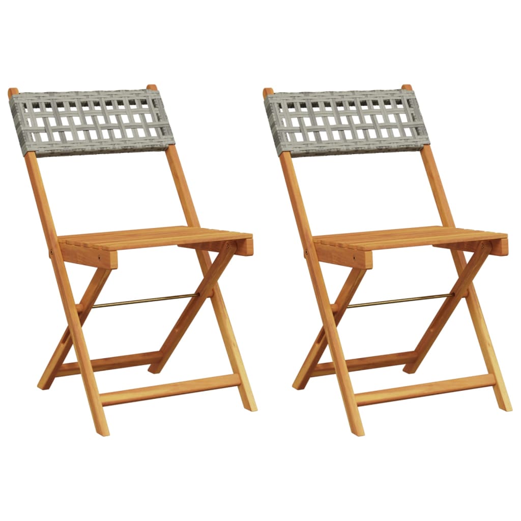 Bistro Chairs 2 pcs in Solid Acacia Wood with choice of Backrest