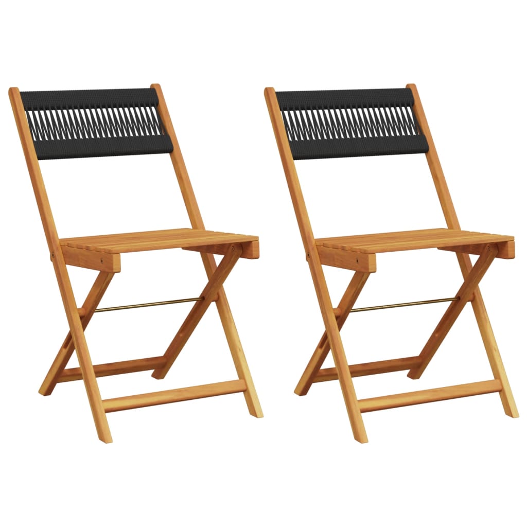 Bistro Chairs 2 pcs in Solid Acacia Wood with choice of Backrest