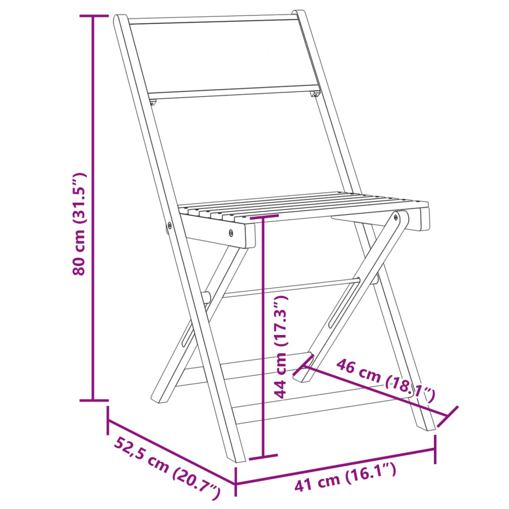 Bistro Chairs 2 pcs in Solid Acacia Wood with choice of Backrest