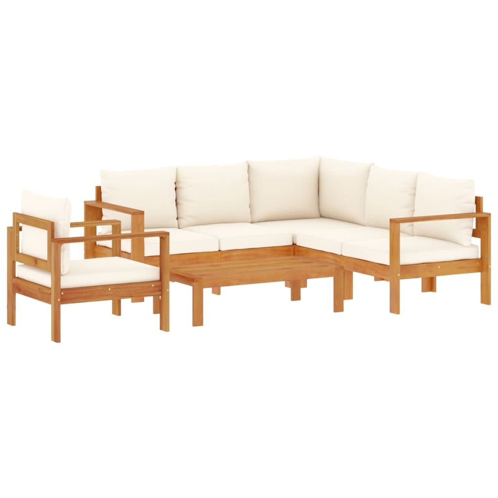 5 Piece L-Shaped Sofa Set with Cushions and Chair