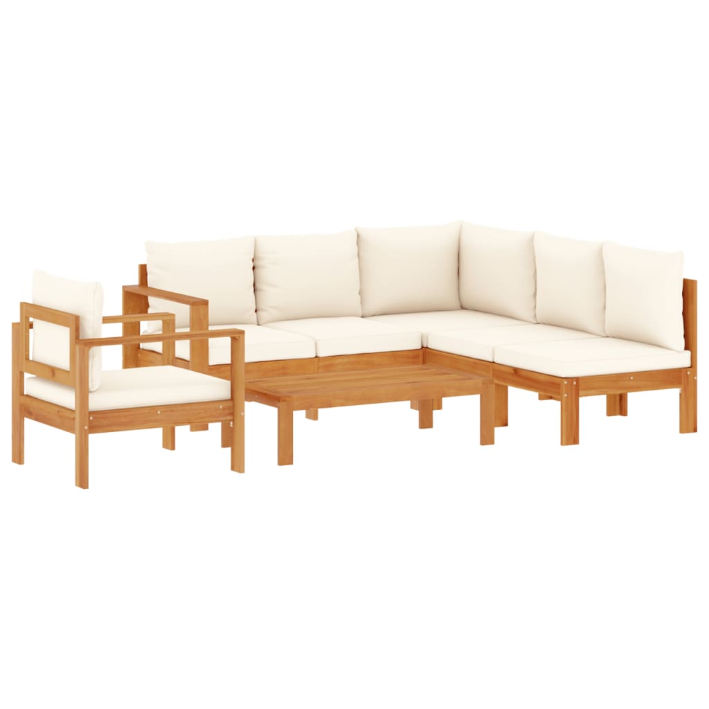 5 Piece L-Shaped Sofa Set with Cushions and Chair