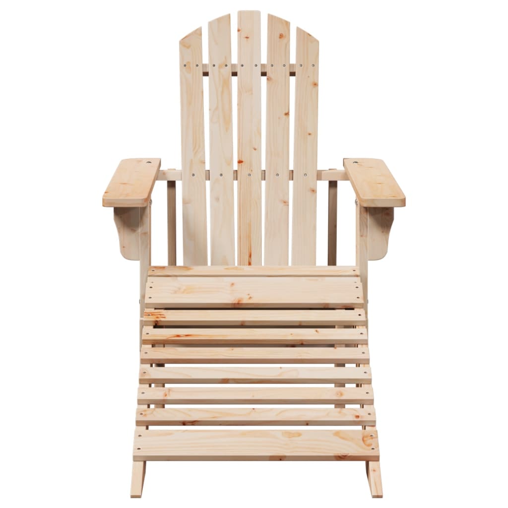 Adirondack Chair with Ottoman in Solid Fir Wood
