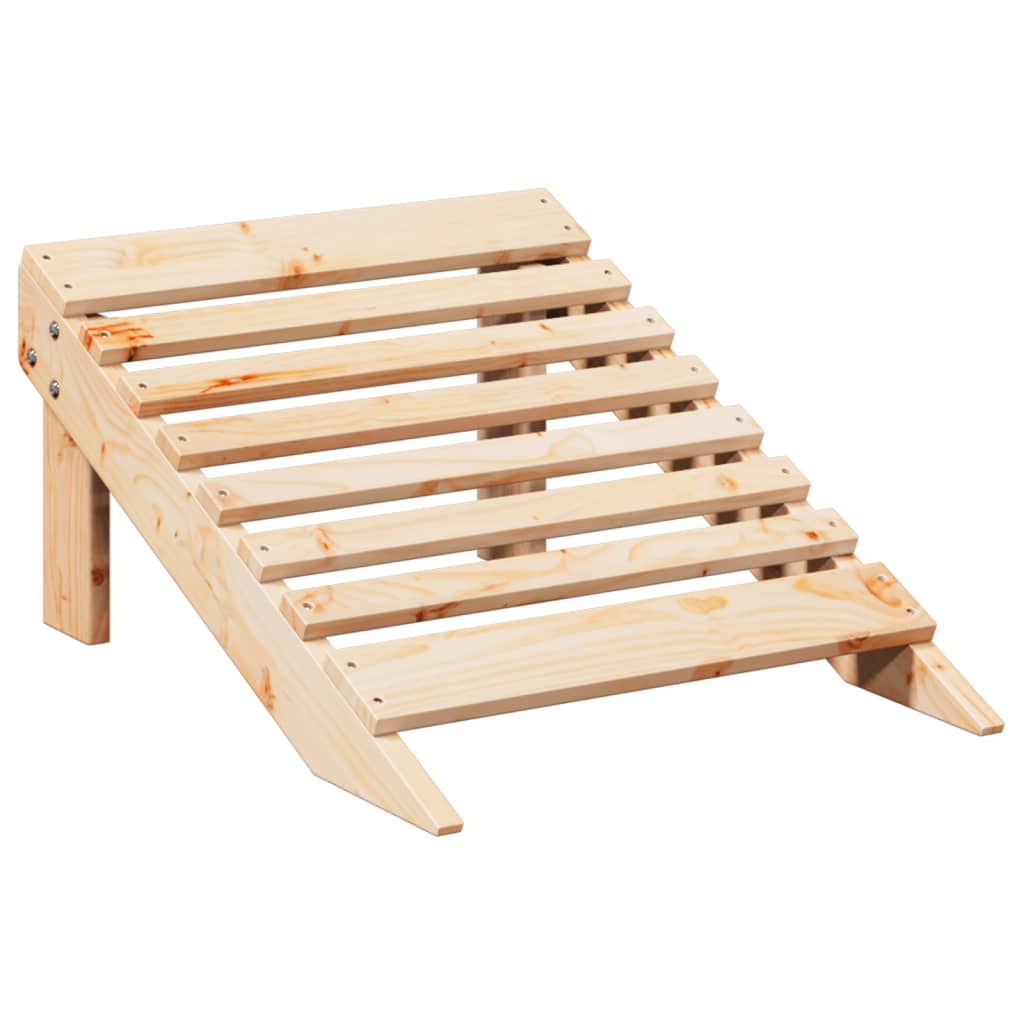 Adirondack Chair with Ottoman in Solid Fir Wood