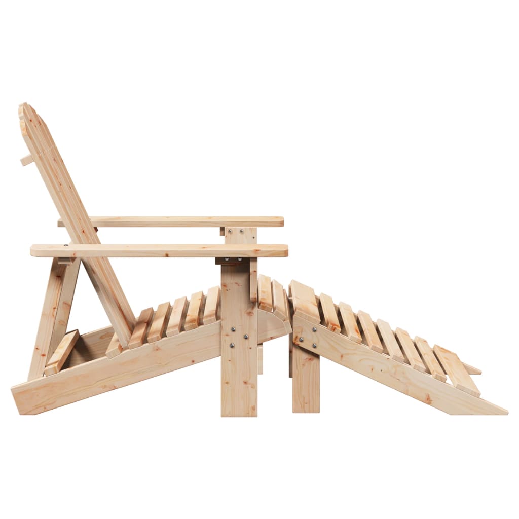 Adirondack Chair with Ottoman in Solid Fir Wood