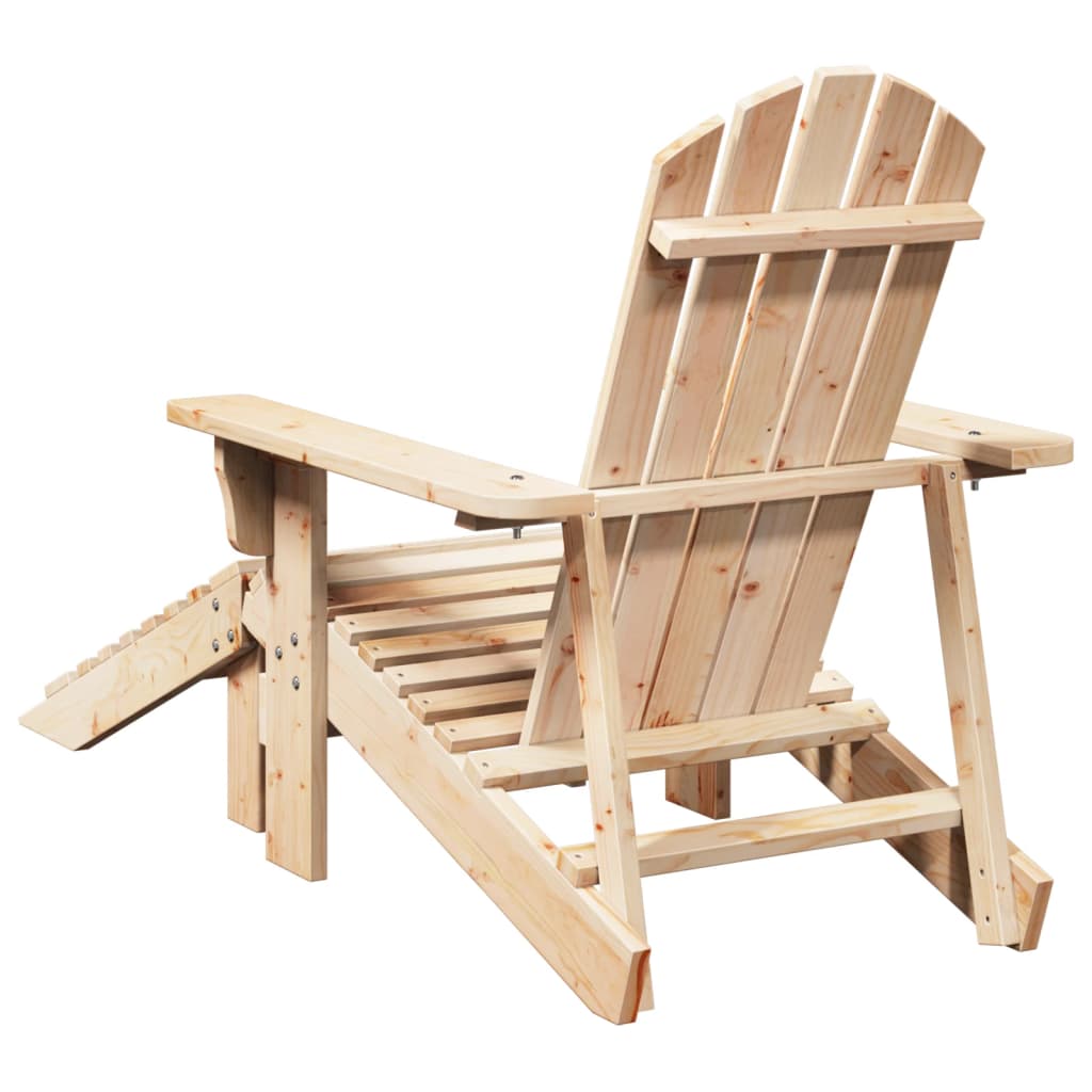 Adirondack Chair with Ottoman in Solid Fir Wood