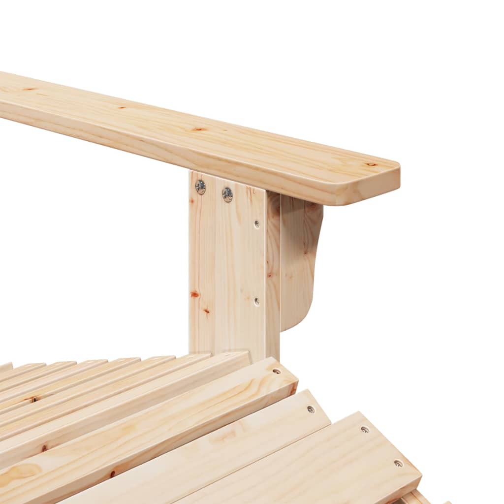 Adirondack Chair with Ottoman in Solid Fir Wood