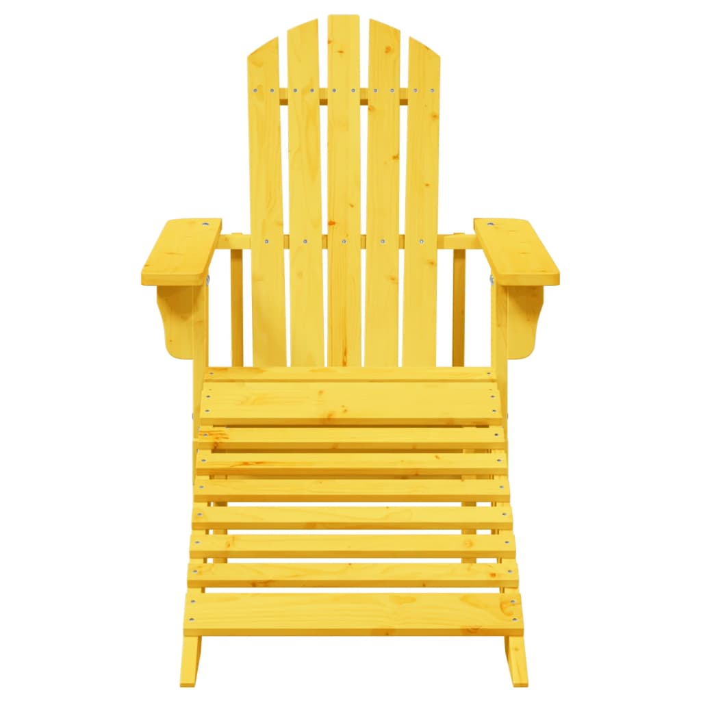 Adirondack Chair with Ottoman in Solid Fir Wood