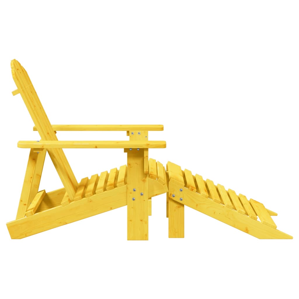 Adirondack Chair with Ottoman in Solid Fir Wood
