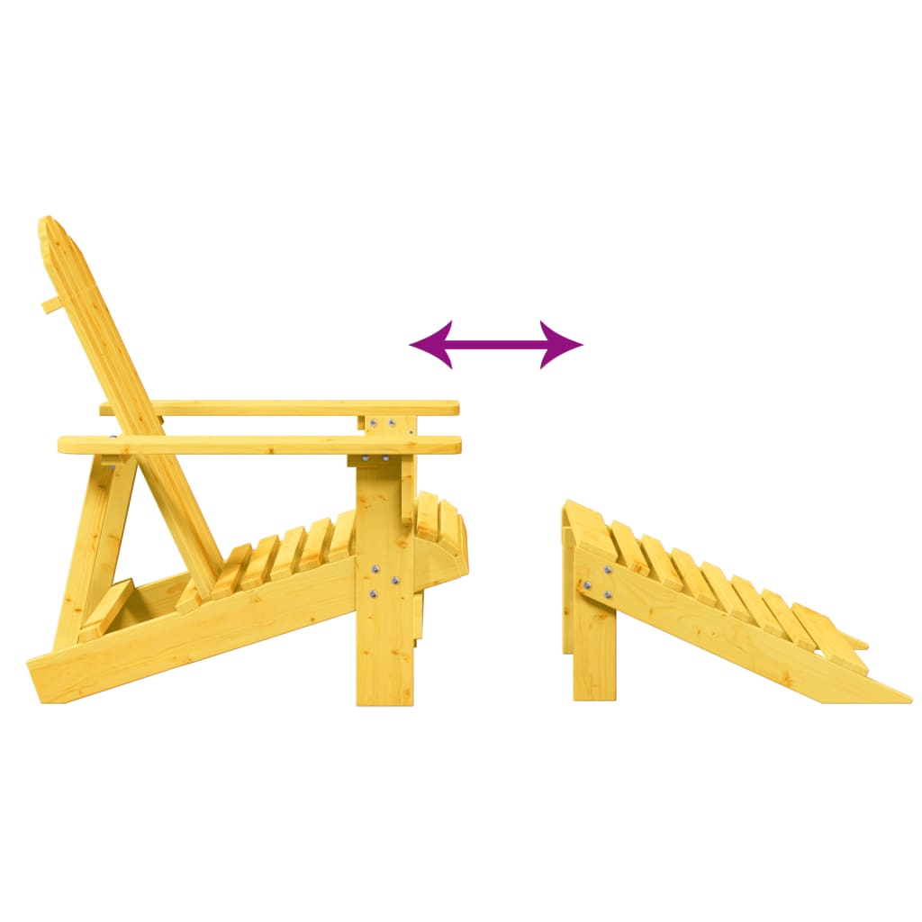 Adirondack Chair with Ottoman in Solid Fir Wood
