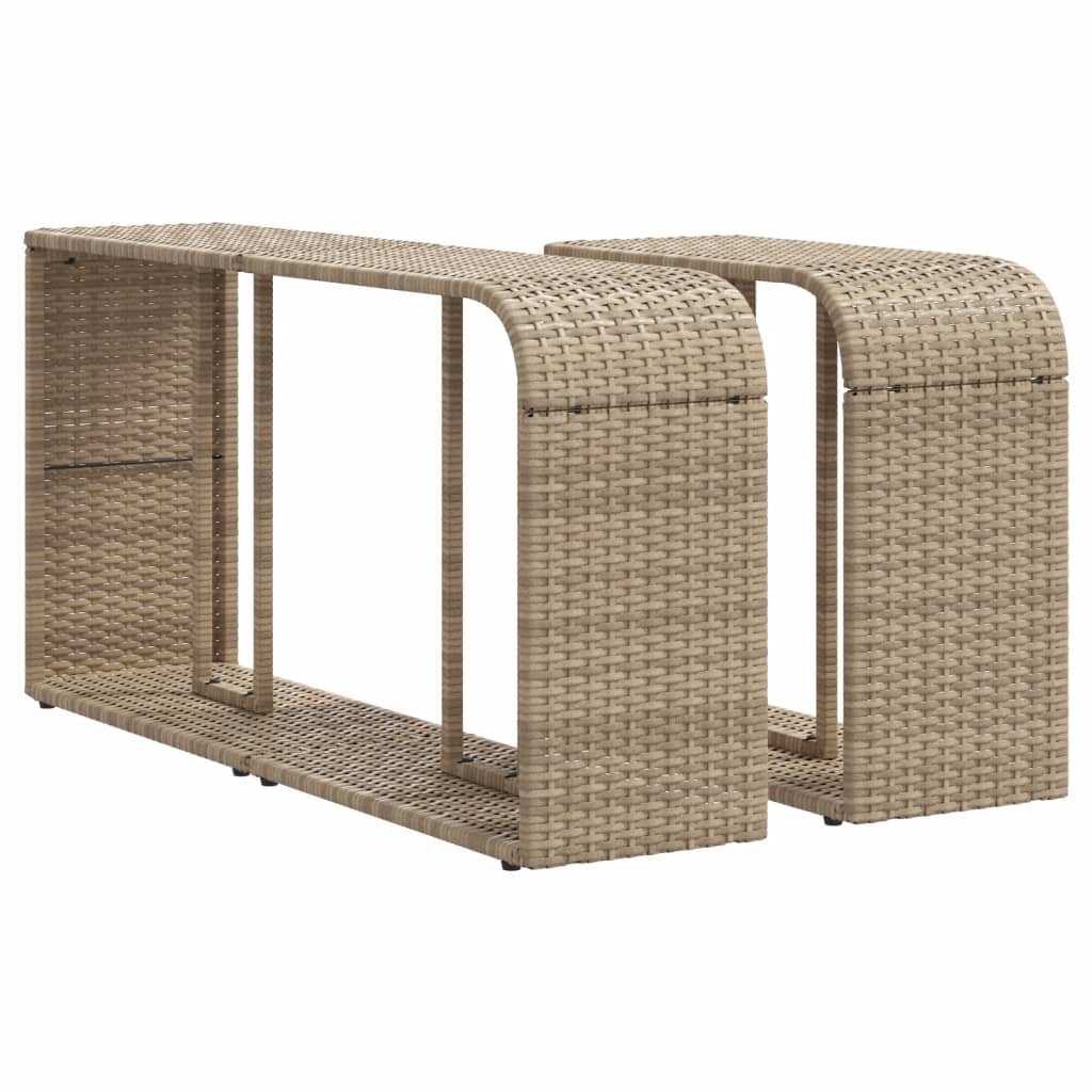 10 Piece Garden Sofa Set with Cushions in Poly Rattan and Acacia Wood