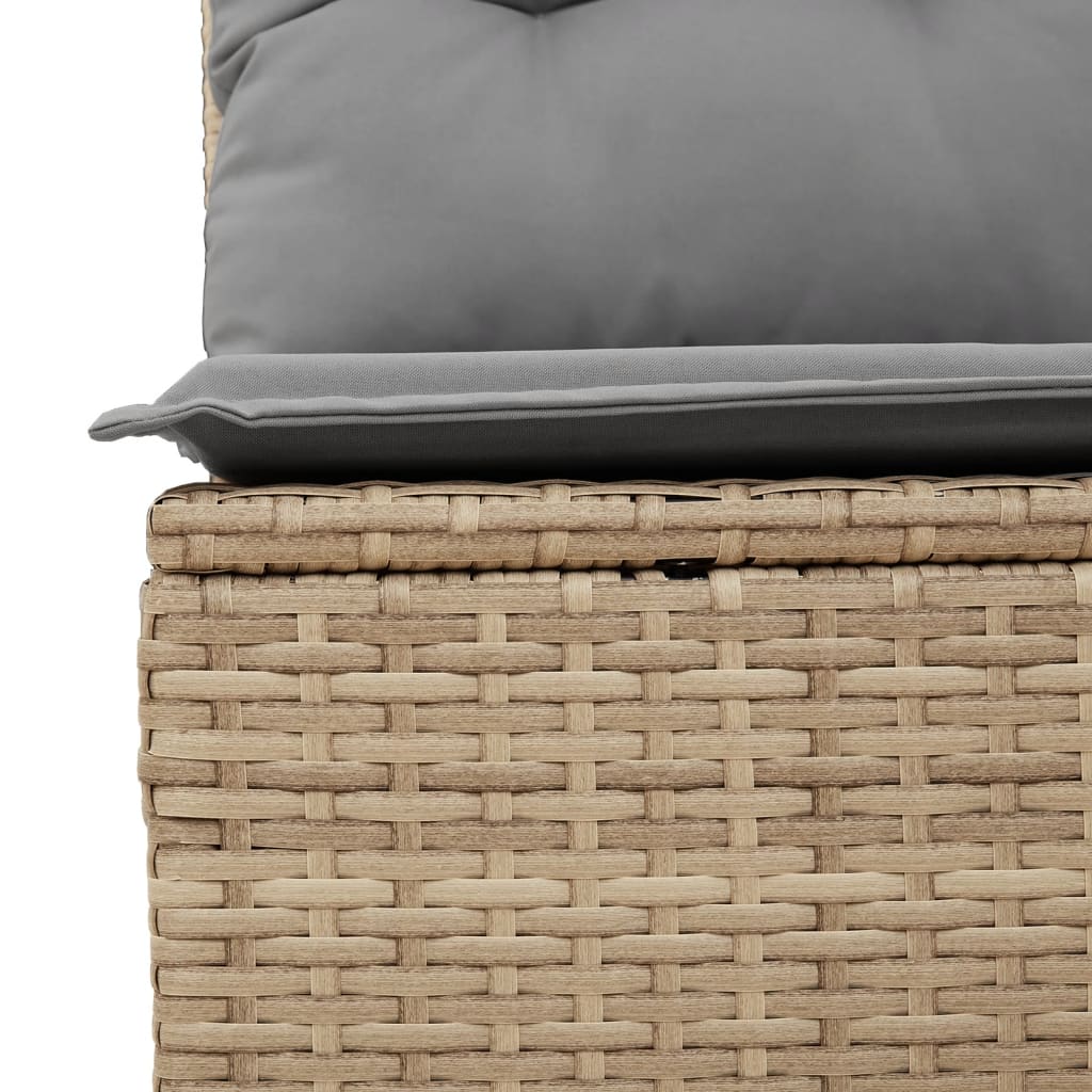 10 Piece Garden Sofa Set with Cushions in Poly Rattan and Acacia Wood