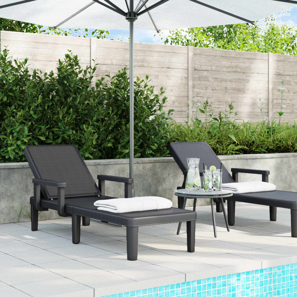 4-Way Height Adjustable Sun Lounger in Polypropylene