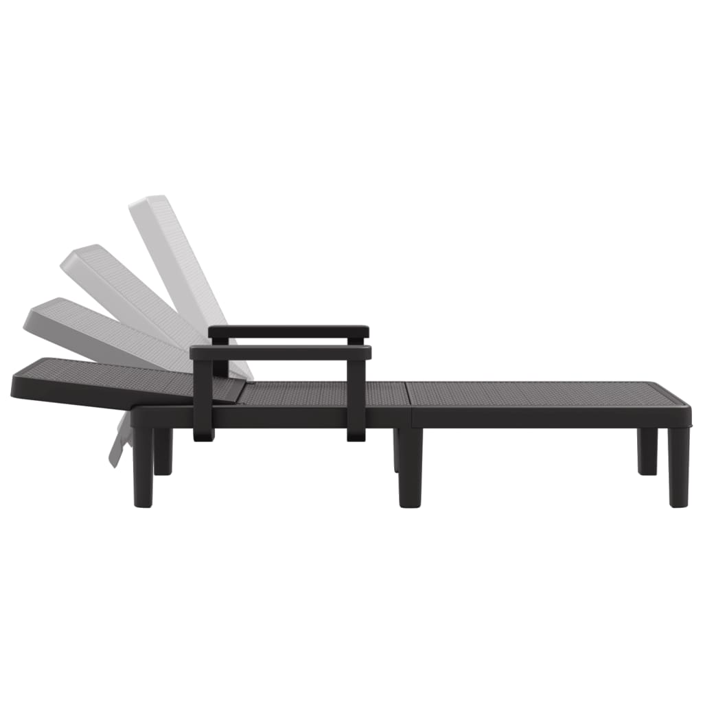 4-Way Height Adjustable Sun Lounger in Polypropylene