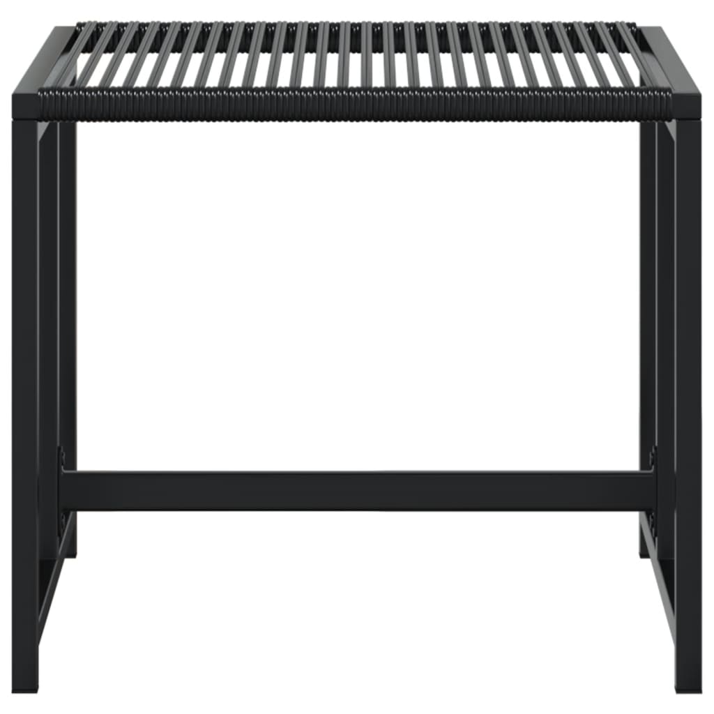 Black Rattan Garden Stools - 4 pcs
