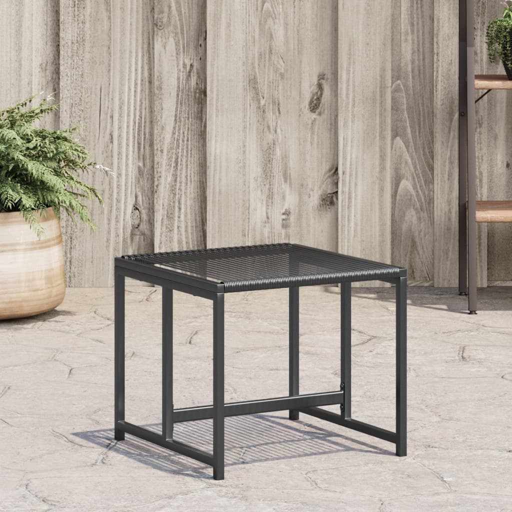 Black Rattan Garden Stools - 4 pcs