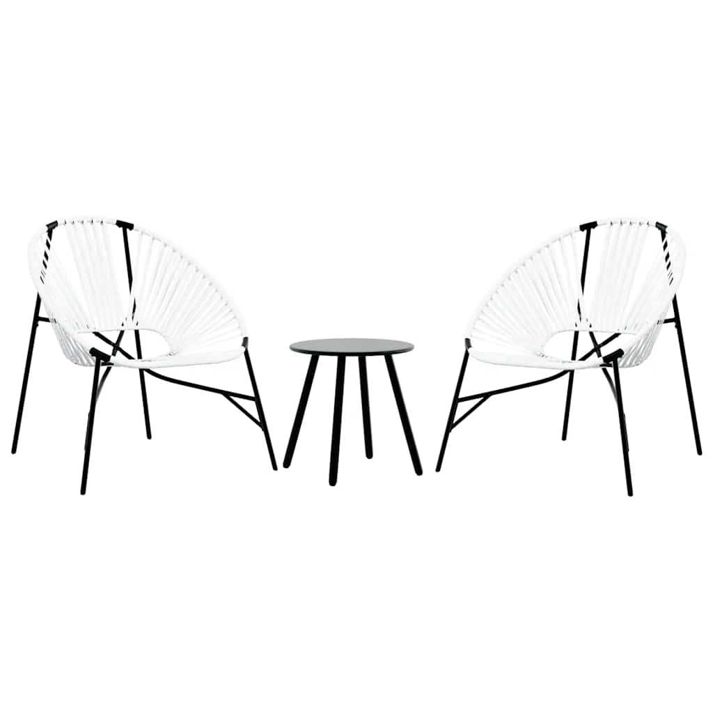 Garden Chair Set with Table in Poly Rattan - 3 pcs
