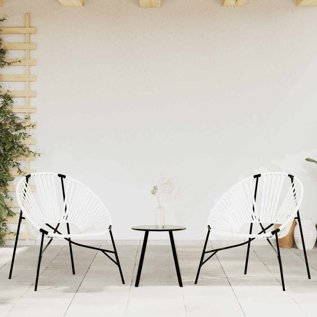 Garden Chair Set with Table in Poly Rattan - 3 pcs