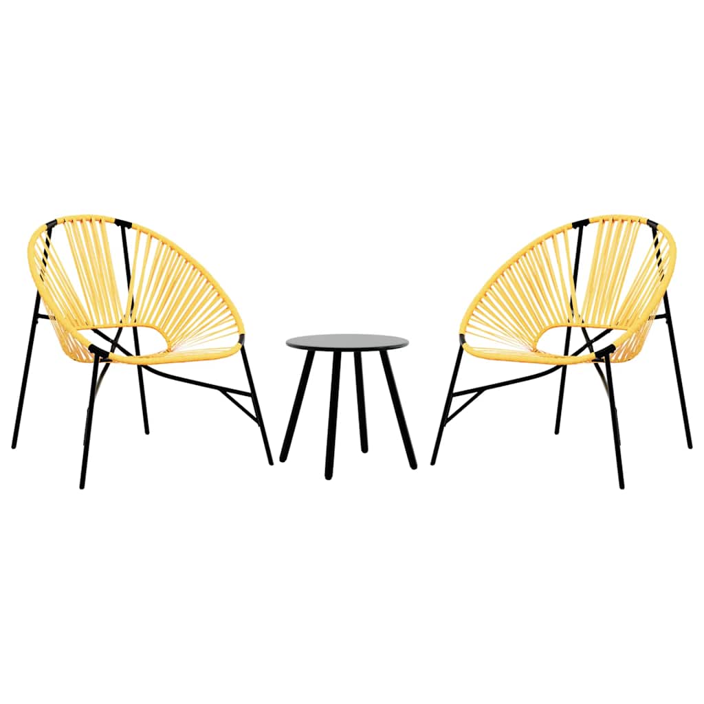 Garden Chair Set with Table in Poly Rattan - 3 pcs