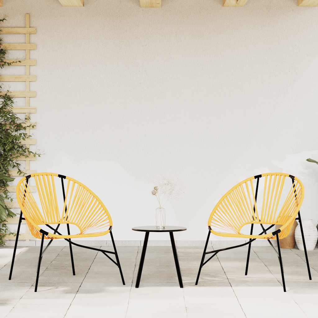 Garden Chair Set with Table in Poly Rattan - 3 pcs