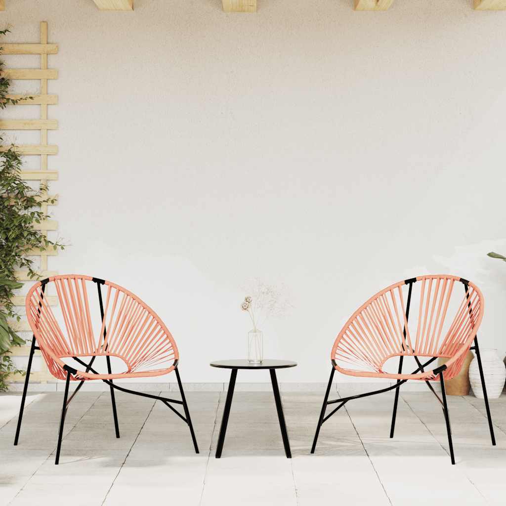Garden Chair Set with Table in Poly Rattan - 3 pcs