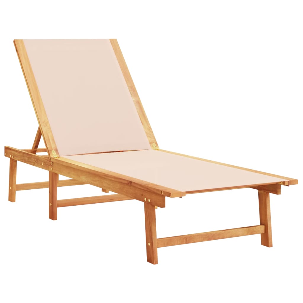 Solid Wood Acacia Sun Lounger