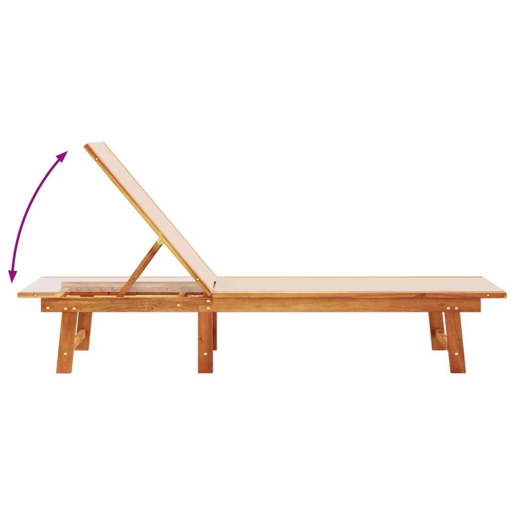 Solid Wood Acacia Sun Lounger