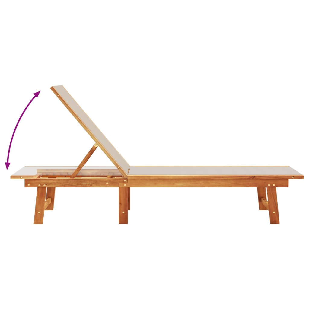 Solid Wood Acacia Sun Lounger