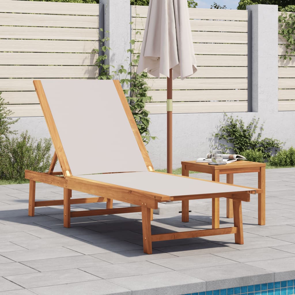 Solid Wood Acacia Sun Lounger