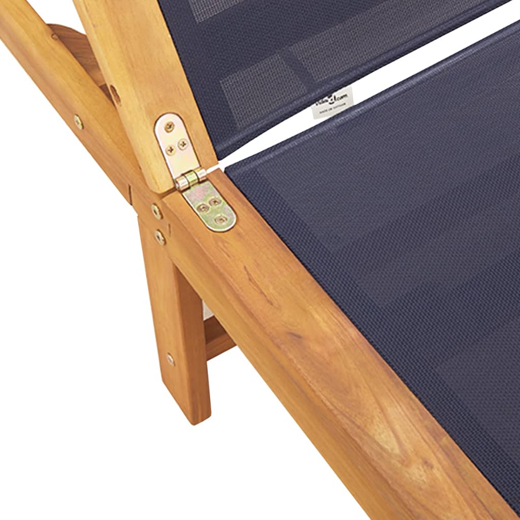 Solid Acacia Wood Sun Lounger with Table