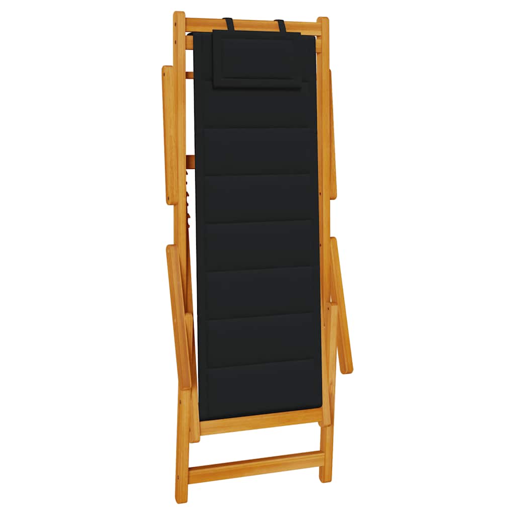Solid Wood Folding Beach Chair with Armrests